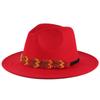 New fashionable women's autumn and winter woolen hat handmade rice beads decorated imitation felt top hat British jazz hat