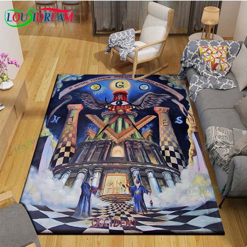 Fashion Freemasonry Carpets Bedroom Becoration Living Room Decoration Carpets for Bed Room Rug Anime Rug  Area Rug