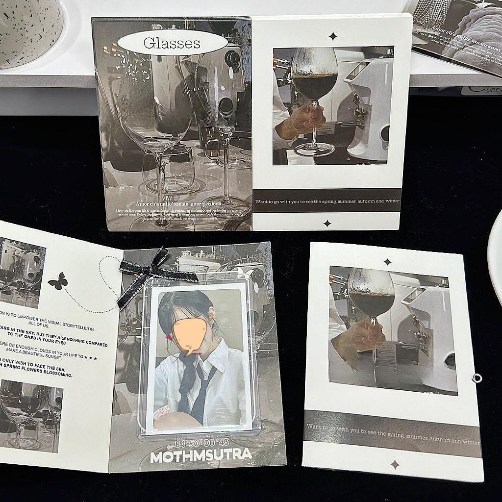 10Pcs Cute Korean Kpop Photocard Holder 3-inch Photocard Back Card Foldable Card Holder Decor Paper Board DIY Packing Material