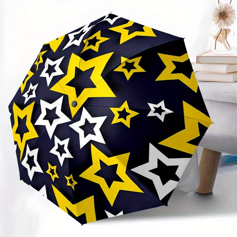 1pc Stars Night Automatic Open/close, All-Season Portable Folding Umbrella, Travel, Everyday, Formal Events - Compact Luxury Parasol, Outdoor Accessor
