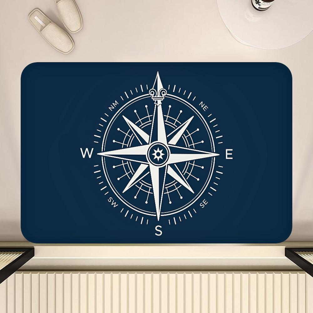 

Морской Компас Коридорный Ковер Моющийся Нескользящий Ковер для Зоны Дивана и Кресел в Гостиной Кухонный Коврик для Прихожей Ковер 40x60cm