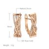 New  Rose Gold Long Earrings Women White Geometric Winding Natural Zircon Dangle Earrings Luxury Fine Fashion Jewelry