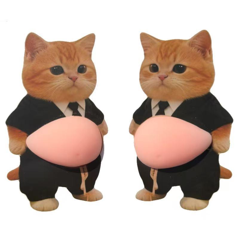 1/2Pcs Cute 3D Squeezable Soft Belly Dog Cat Stickers DIY Relieve Stress Mobile Phone Laptop Decoration Decal Home Decor