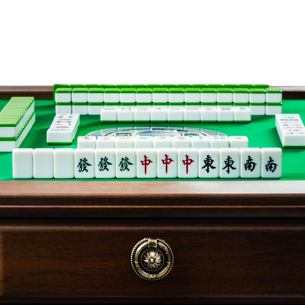 Assembly service Wood carving PSE Fully automatic mahjong Comes with 4 convenient USB Includes dining 2 side red and tile cleaning [34mm tiles]