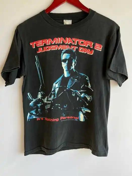 Terminator 2 - Il Giorno del Giudizio 1991 Maglietta Cotone Nera S 5XL VN0195 manica lunga o corta