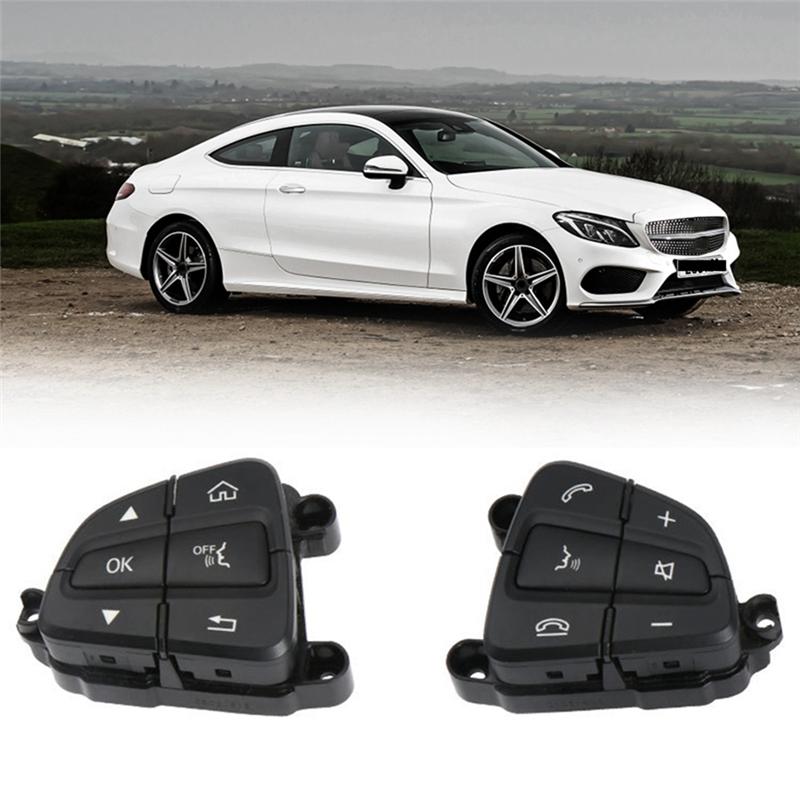 M93K-1 Pair Car Steering Wheel Control Switch Buttons Car Accessories A0999050200 A0999050300 For Mercedes BENZ C GLC Class W205