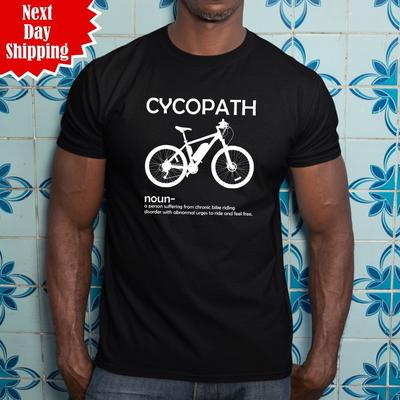 Camiseta Cycopath Divertida Ciclismo Estampada Ciclovía Regalo Hombre Manga Corta Camiseta Tops