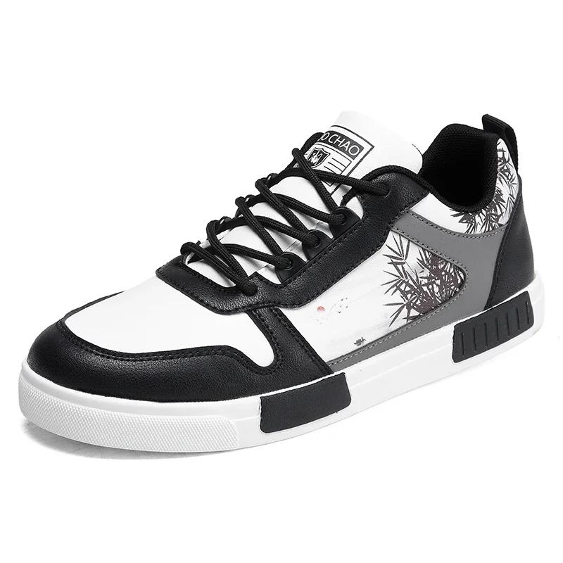 

2025 Мода Мужские Повседневные Кроссовки на Платформе На Шнуровке Студенческие Кроссовки 44 чёрный