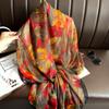 Fashion Gauze Scarf Sunscreen Scarves Female Style Beach Towel Popular Print Silk Shawl Luxury Dustproof Big Bandanna