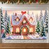 Bannière Maison en Pain d'Épice Thème Pain d'Épice Bannière Maison en Bonbons Bannière Hivernale Décoration Canne à Sucre Pour Décoration de Maison Fête de Noël