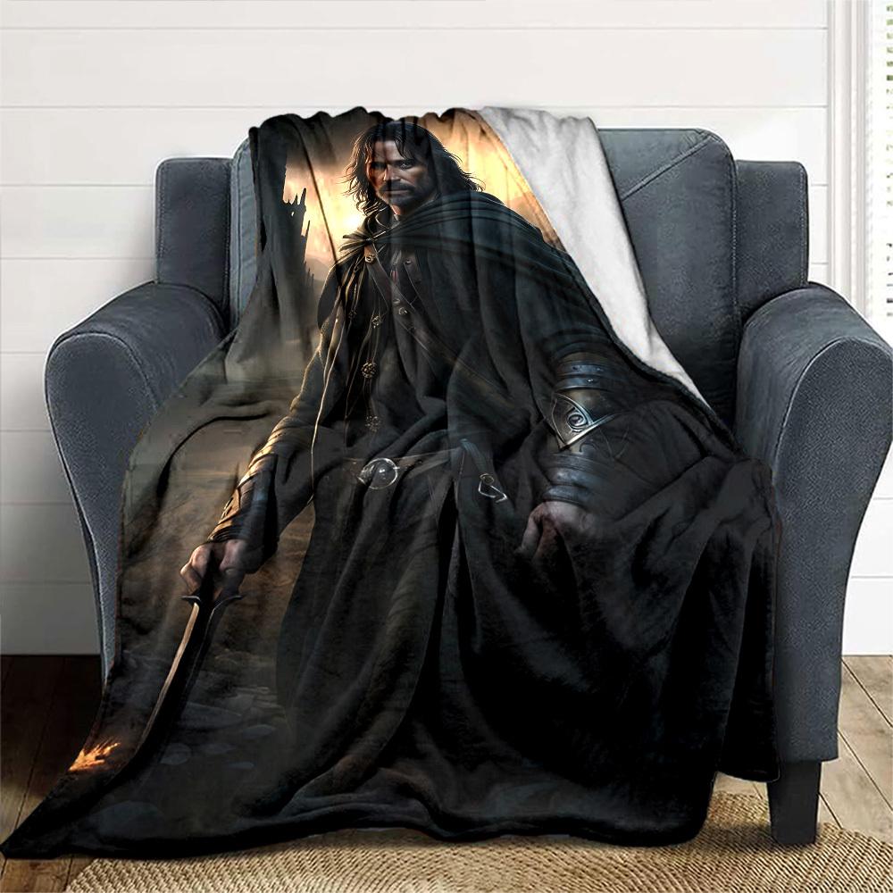 1pc Knightly Armor Flannel Blanket Soft Warm Throw for Home, Office, Travel, All-Season Cozy Bedding Gift L1434