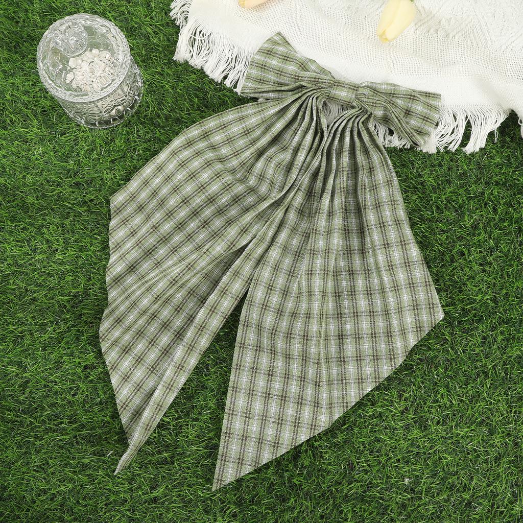 Large Bow Barrettes Women Summer Korean Hairpin Plaid Sweet Hair Clip Headwear Girls Ponytail Hair Clips Hair Accessories