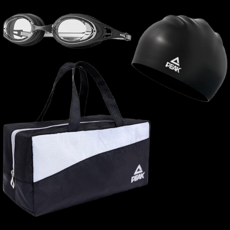 Peak Swimming 3-Piece Set: Cap, Goggles & Dry/Wet Tote
