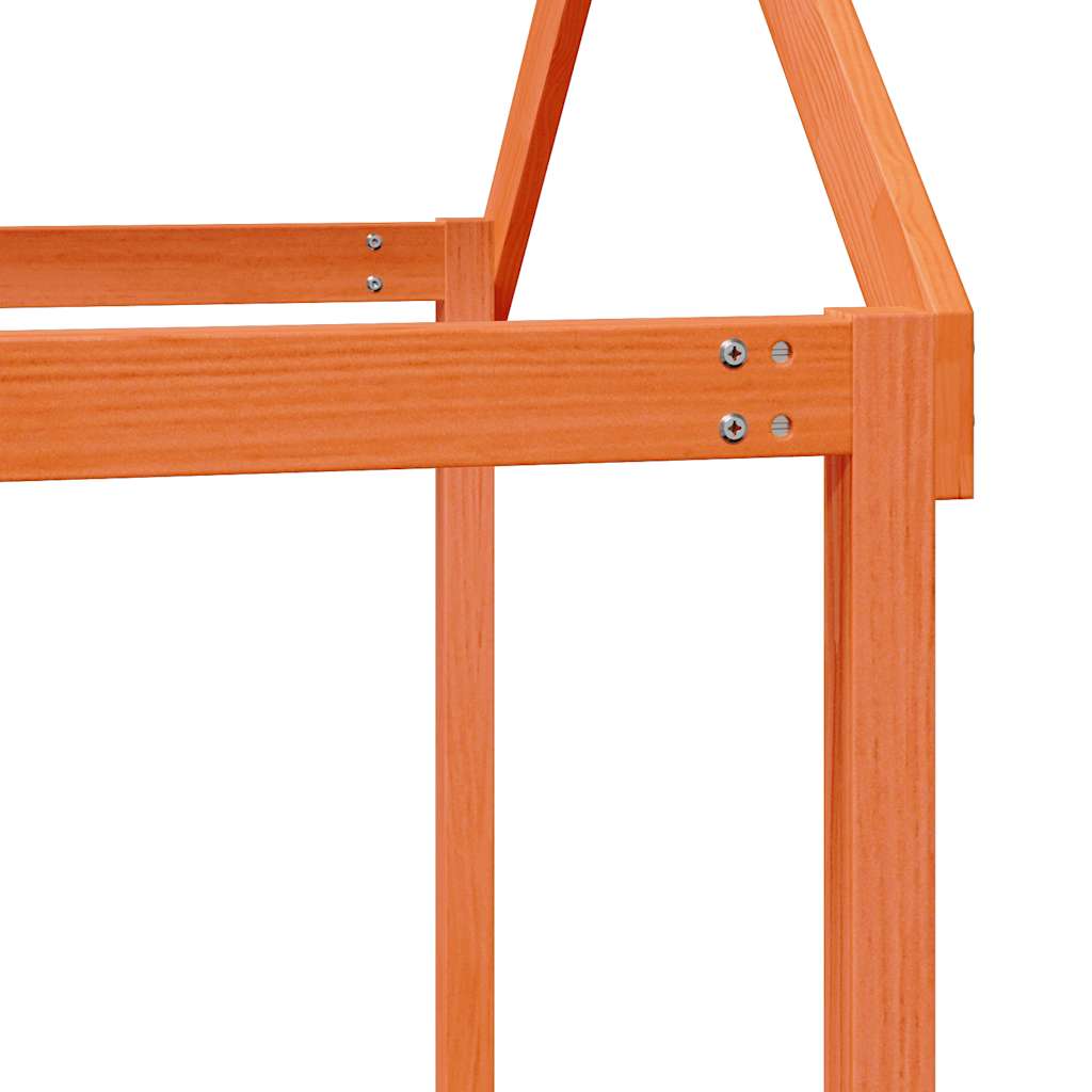 Kids Bed Canopy Wax Brown 207 X 80.5 X 151.5 Cm Solid Wood