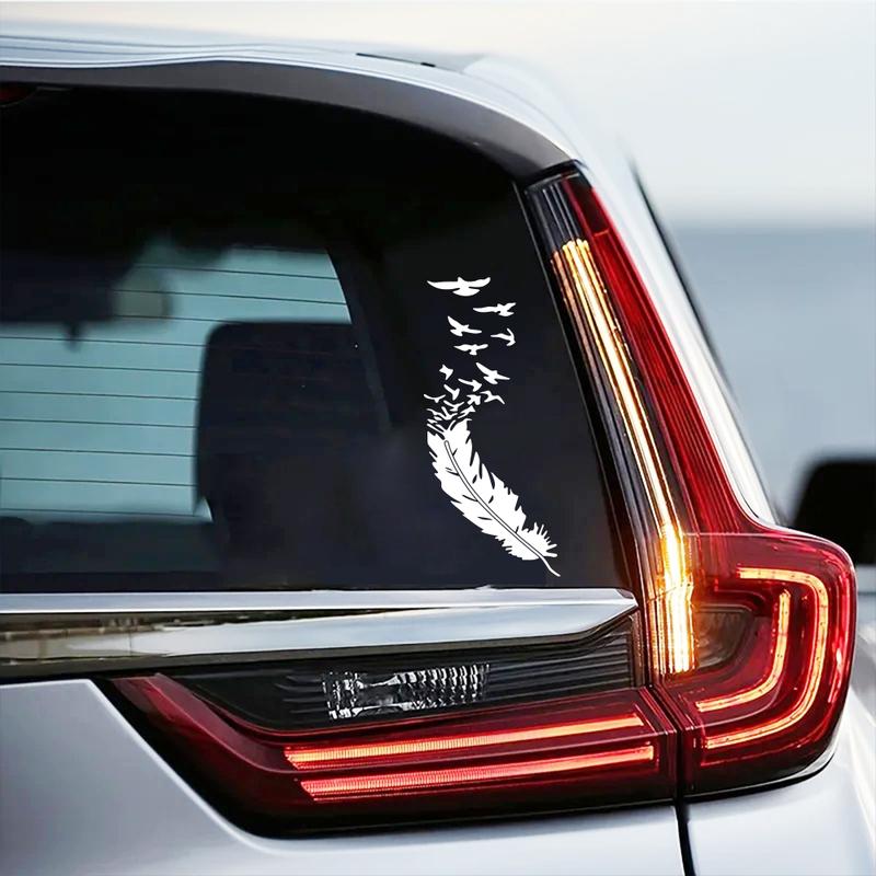 Creative Feather Car Sticker Waterproof Decals Personalize Styling Accessories For Skoda Seat VW Volkswagen Suzuki Smart Toyota
