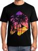 Ombre Sky Mens T-Shirts,Short Sleeve Quick Drying T Shirts for Men Crew Neck Tee Coconut Tree Men's T-Shirts