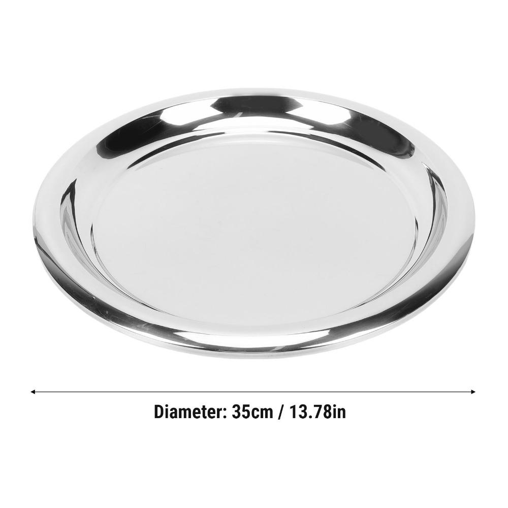 Rustless Steel Food Platter Raised Anti Spill Display Plate Easy To Clean Storage Tray  For Drinks