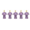 5pcs Crystal Mushroom Pendant Natural Crystal Hand Engraved DIY Mushroom Charm for Necklace Bracelet Jewelry Making