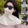 Sun Protection Guard Lightweight Quick-Dry Fabric Solid Color Ice Silk Face Guard Shawl Design Semi-covered Face Neck Sun