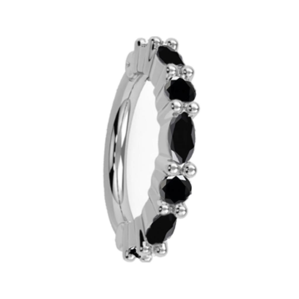 G23 Titanium Color CZ Hinged Segment Clicker Earring Cartilage Nose Hoop Septum Rings Piercing Jewelry