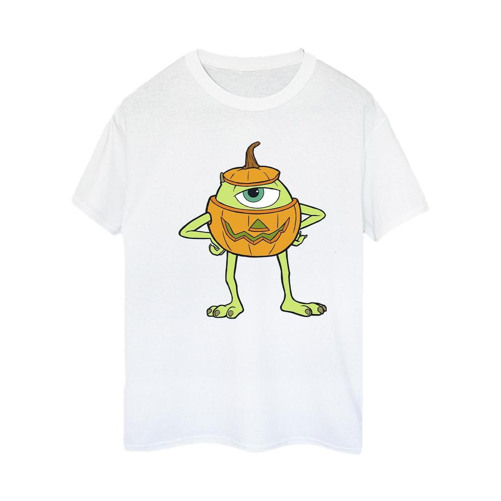 Monsters Inc Damen Mike Kürbis Baumwolle Boyfriend Halloween T-Shirt