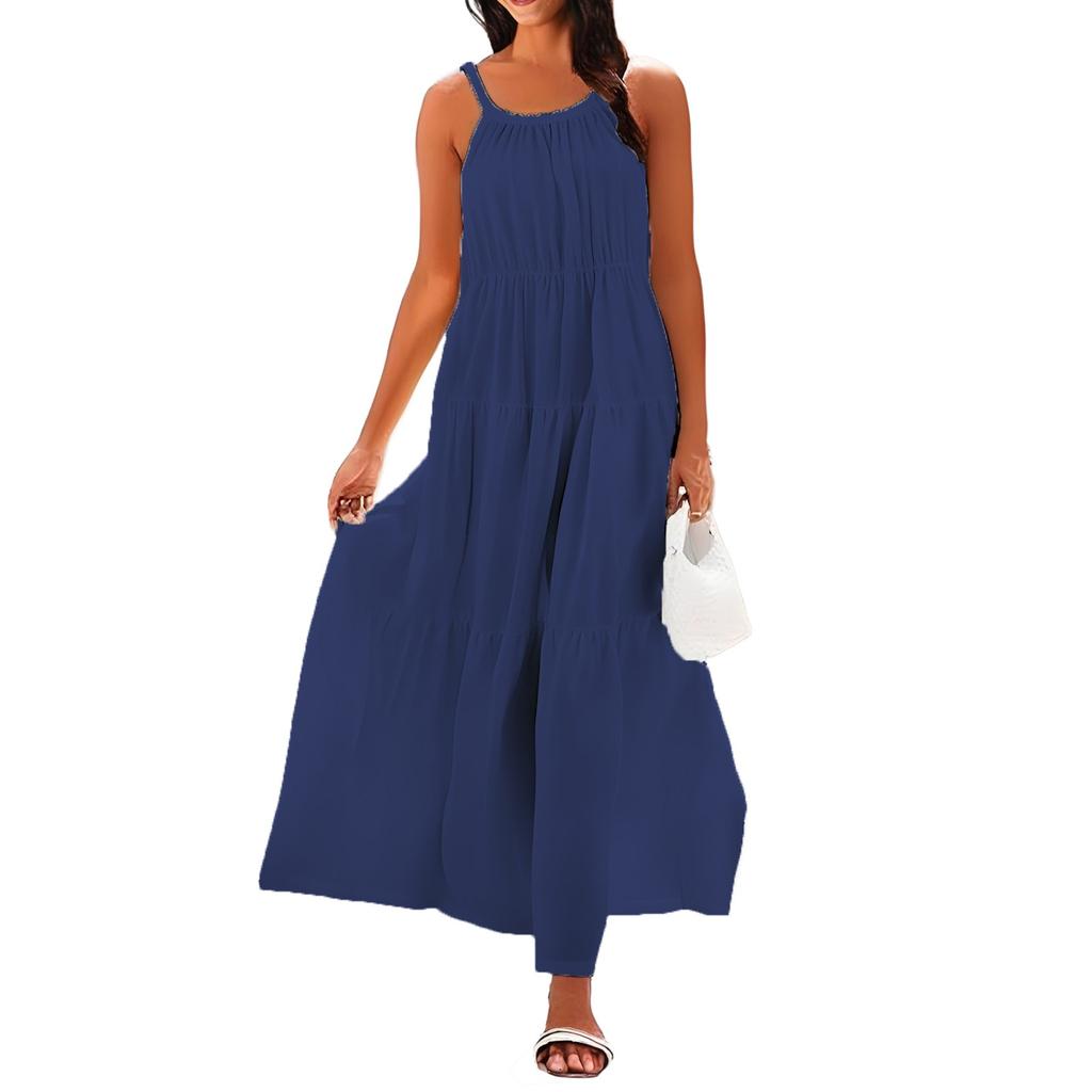 Vestido de Tirantes sin Mangas de Verano Casual para Mujer