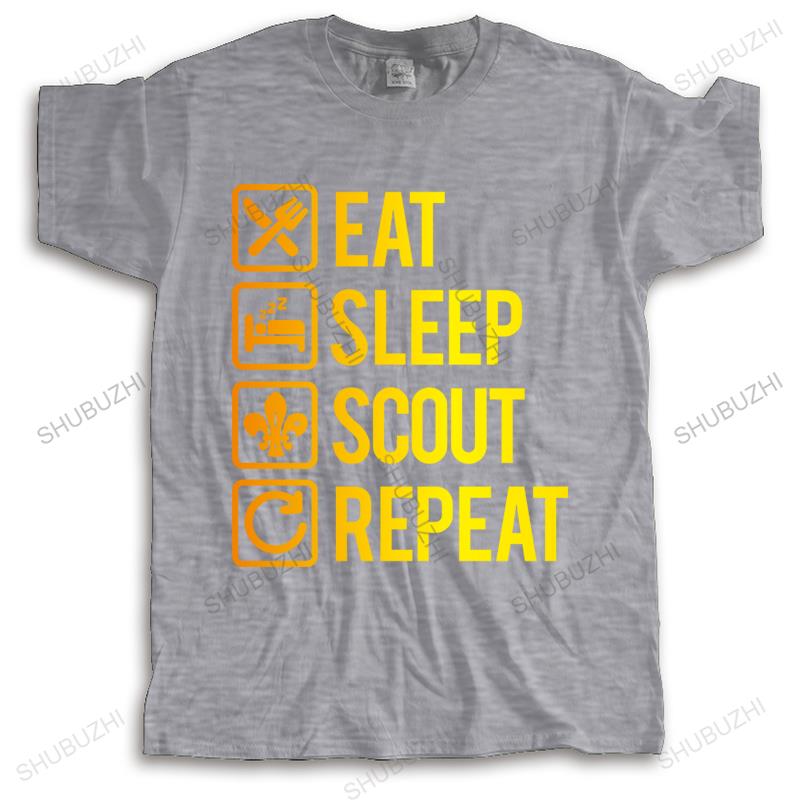 

New Fashion brand t shirt black tops for men EAT SLEEP SCOUT REPEAT funny Unisex Teeshirt Men O-neck Teeshirt drop shipping 4XL
