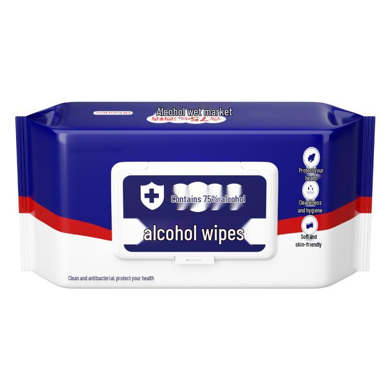 Portable 75° Antibacterial Alcohol Wipes - Large Pack for Home & Office Hygiene