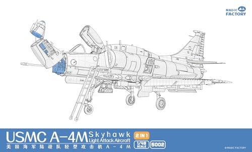 Magic Factory 1/48 Scale American A-4M Skyhawk Light Attack Aircraft Plastic Model MGF5002