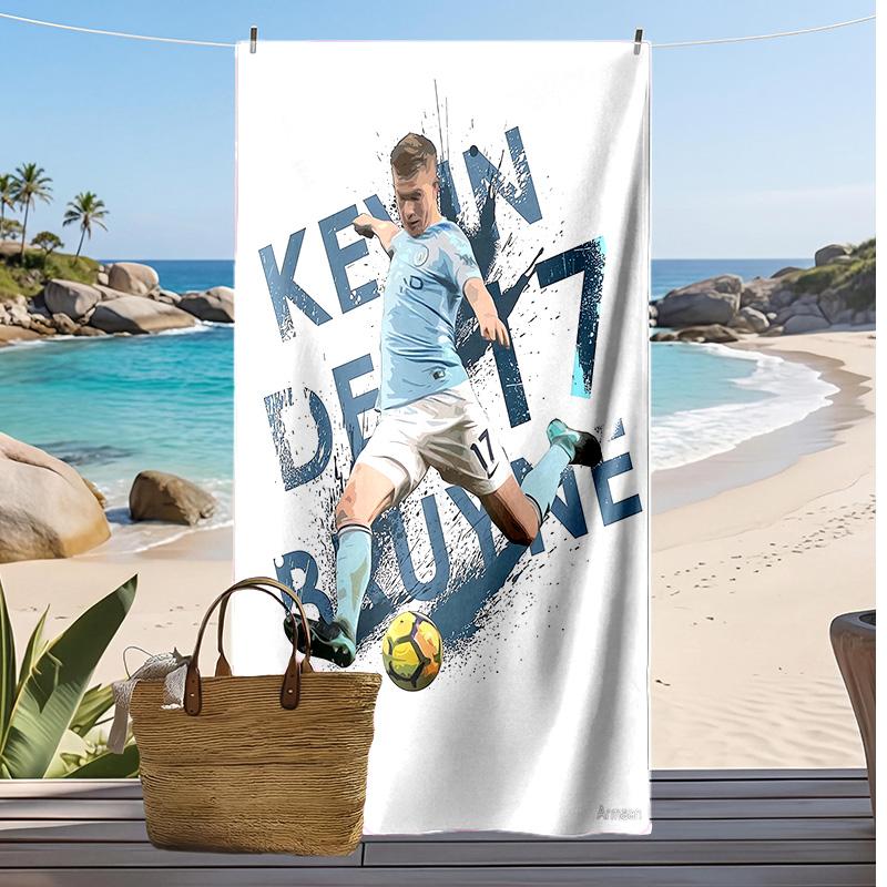Kevin De Bruyne Printed Beach Towel Quick Dry Soft TowelPortable Large Rectangular Beach Blanket for Travel Swimming Pool