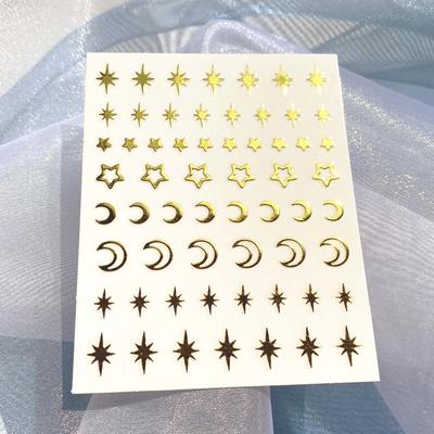 Face Sticker, Jewelry Makeup, Cubic Jewelry Sticker, Tattoo, Face Painting, Festival Stage Makeup, Fashion Sticker, 1 Piece, 46. Night Sky Gold