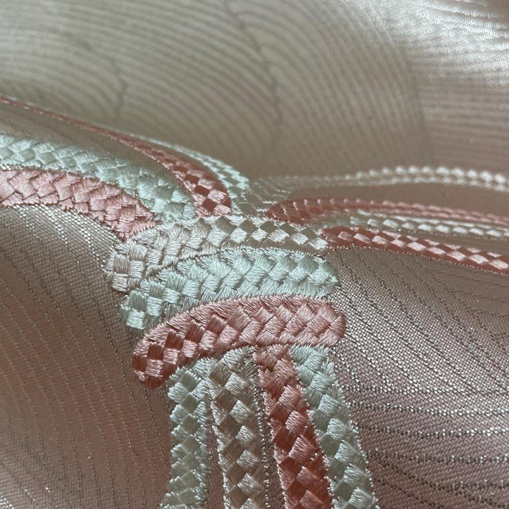 Used Nagoya Obi Embroidered Braid Nine Size Pure Silk Kimono X-4926