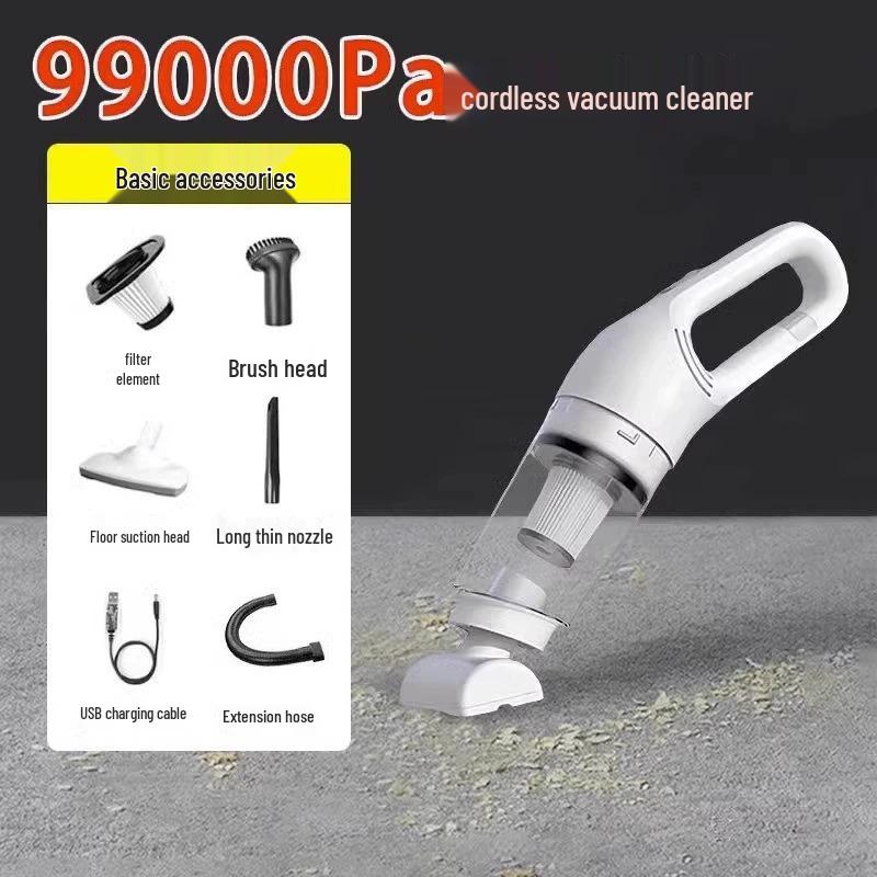 High-Power Handheld Vacuum: Quiet, High Suction, Removes Dust Mites  Pet Hair, Perfect for Home  Car Use