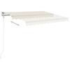 VidaXL Automatic Retractable Awning with Posts 4x3.5 M Cream 3070027