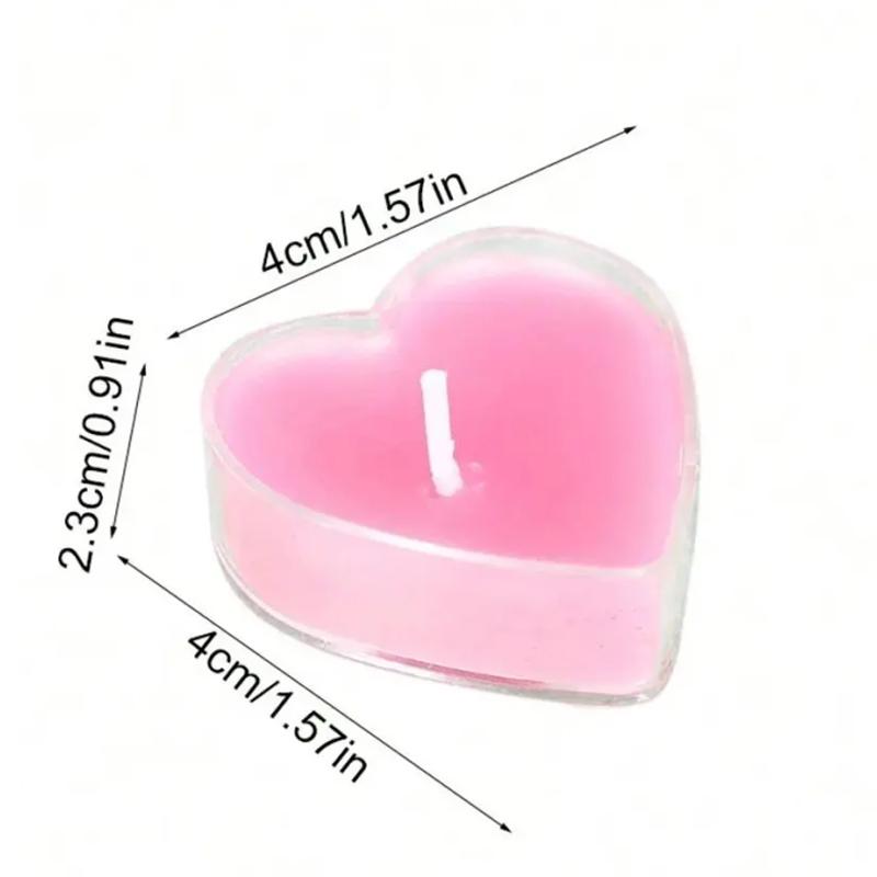 9PC/Set Heart Shaped Aromatherapy Candles Xmas Valentine's Day Romantic Birthday Candles Lover Proposal Scene Decor Candles