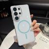 Ultra Thin Transparent PC Magnetic Phone Case For Samsung Galaxy S26 S2 S24 S23 Ultra Plus For  Wireless Charging Cover