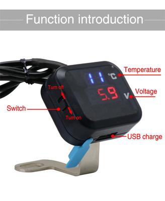 Digital Motovoltmeter, Thermometer, Temperature, Voltage Sensor, Blue And Red Led Display