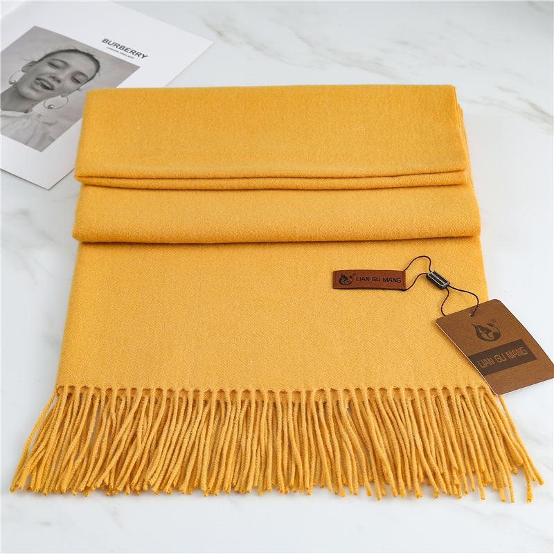 Scarf Imitation Cashmere 29 Colors Thick Warm Solid Color Scarf Shawl Women'S Winter Fashion Tassel Versatile Scarf Men