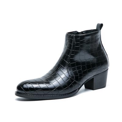 Herrenstiefel Mode Spitz Chelsea Boots Qualität Lässiger Lederstiefel Klassische Business-Stiefel für Herren Knöchelstiefel mit dickem Absatz