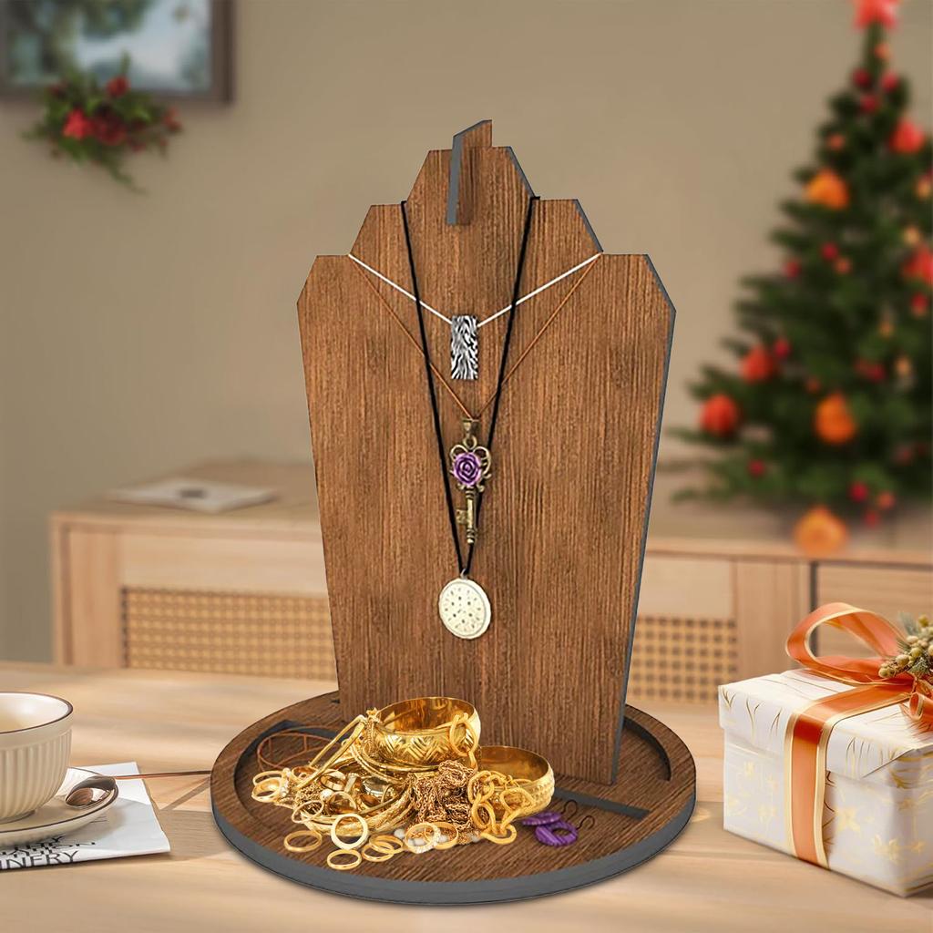 Окремо стояча дерев'яна стійка для прикрас, полиця для зберігання браслетів, намист та сережок, інструмент для організації аксесуарів