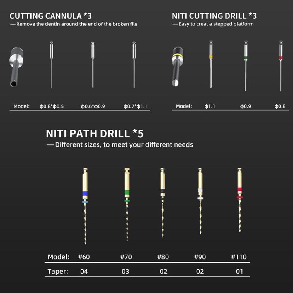 Dentalt Endodontiskt Endo Filsborttagningssystem Kit Endo Bruten Fil Borttagningsinstrument Set Rotkanal Filsxtraktor För Klinik