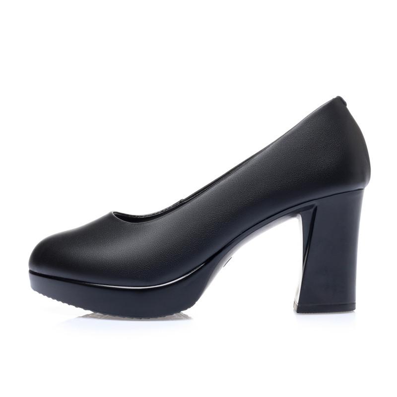 Fashion AIYUQI High Heel Women Shoes New 2024 Spring Genuine Leather Fashion Large Size Thick Heel Women Dress Shoes