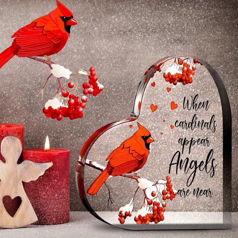New Arrival Memorial Cardinal Gift Sympathy Decor Centerpiece Acrylic Cardinal Figurine for Christmas Remembrance Gift