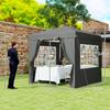 Gazebo Pop-Up 2,5 x 2,5 m con Pareti Laterali e Borsa per il Trasporto, Tenda da Giardino UPF50+ Regolabile in Altezza, Grigio Scuro