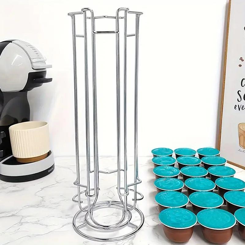 Kaffeekapsel-Präsentationsständer, drehbarer Aufbewahrungsständer, 24-Tassen-Aufbewahrungsständer, rutschfeste Unterseite für Kapseln, Kaffeeutensilien