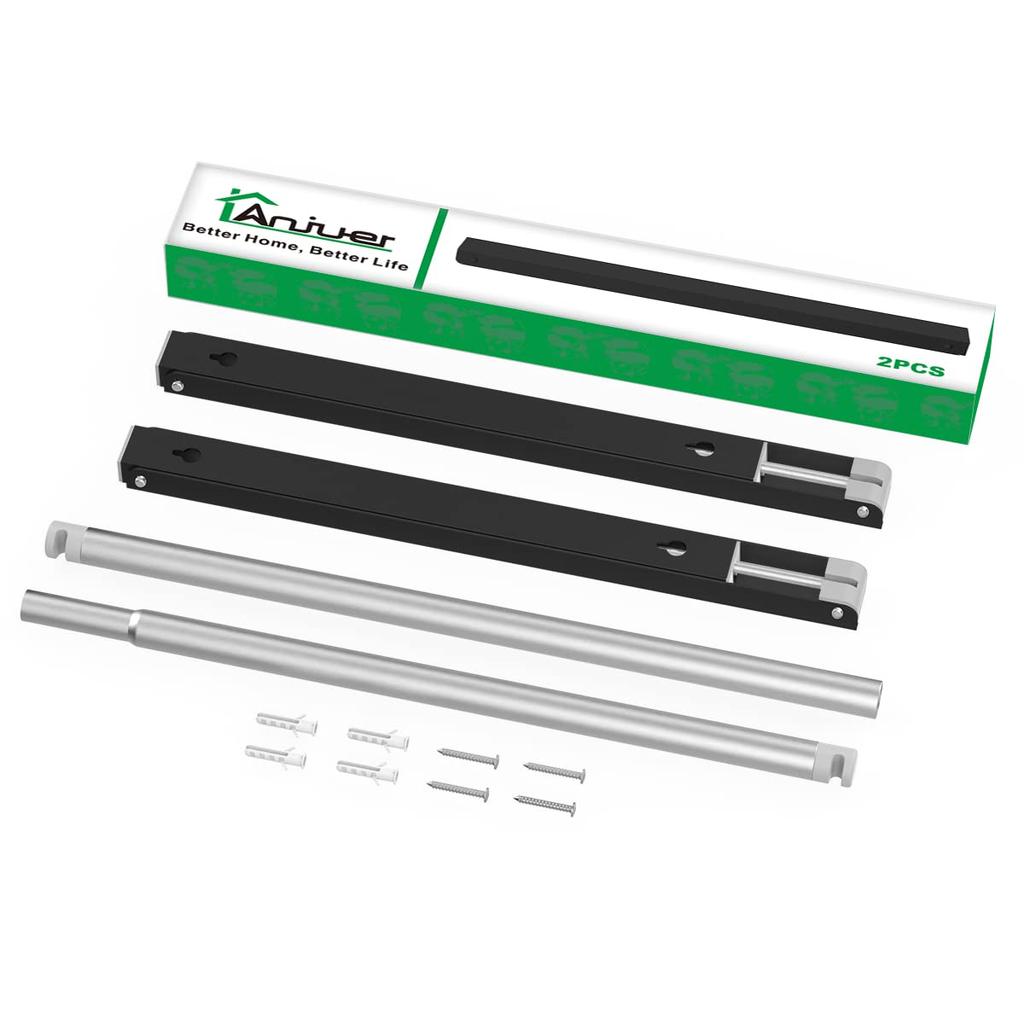 Porte-vêtements pliable Anjuer avec tendeur Porte-manteaux Vêtements Serviette pour et Léger Alliage d'Aluminium Assemblage Tige Noire, Support Mural, Support, Support,