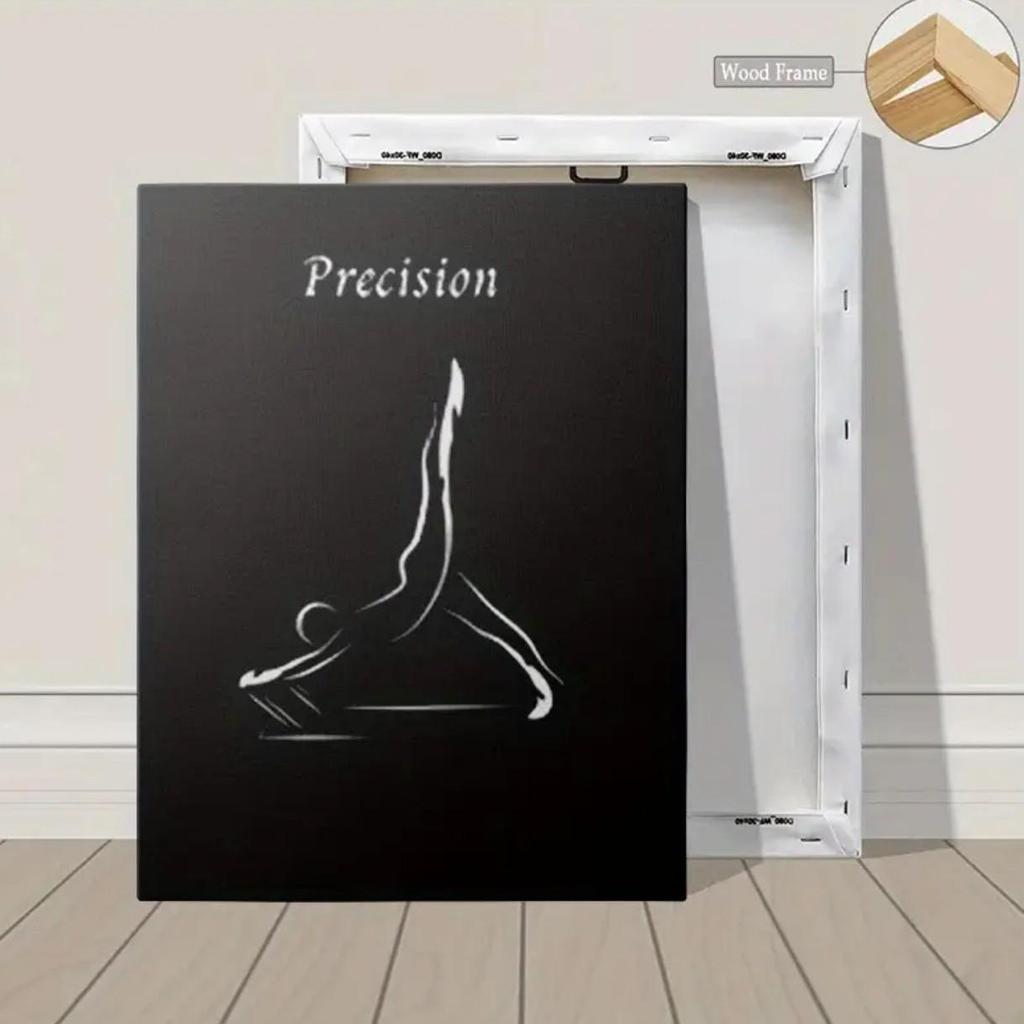 Gym Yoga Studio Wall Art: Yoga Bedroom Mural with Pine Frame Canvas