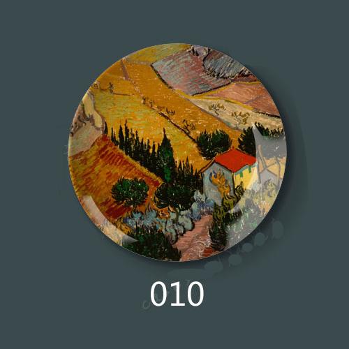 8 Inch Van Gogh Painting Porcelain Decorative Wall Hanging Plate Seat Disc Ceramic Disc Art Nouveau