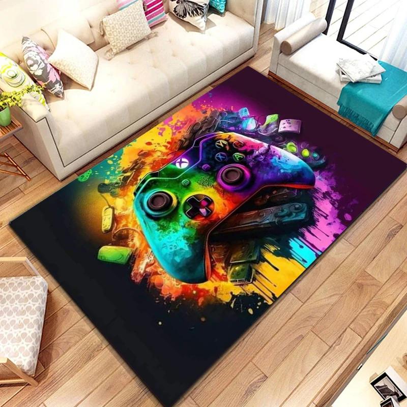 Dywan dla graczy zabawny czarny kontroler gier maty dla dzieci miękki dywanik do gier Anime Gamer krzesło dywanik duży dywanik salon chłopcy