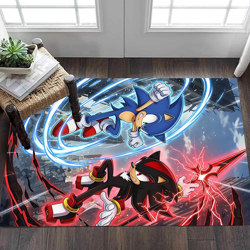 Sonic & Shadow: Speed Clash Decoration,Carpet,Living Room,Bedroom, Non-slip,Square rug